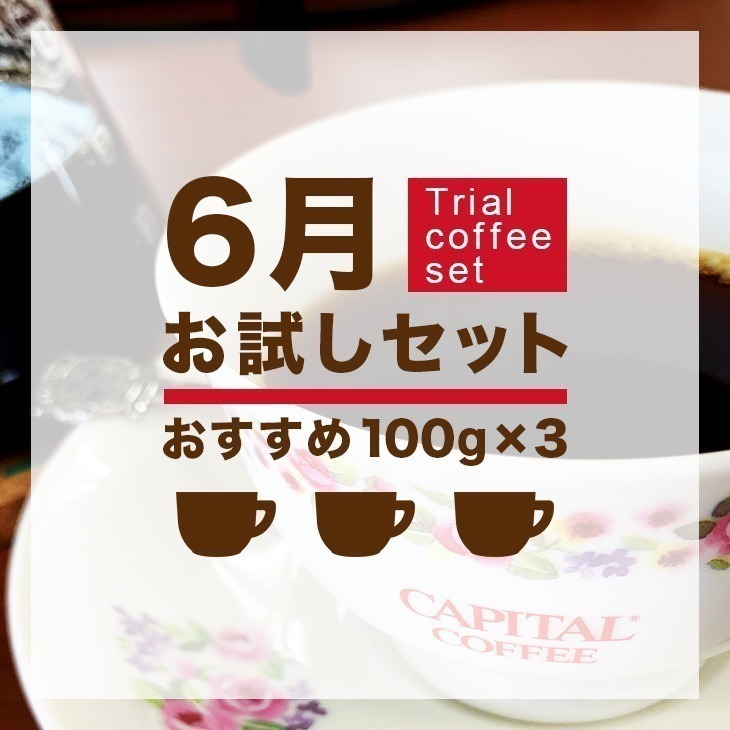 6月Trial coffee set おすすめコーヒー100g×3種